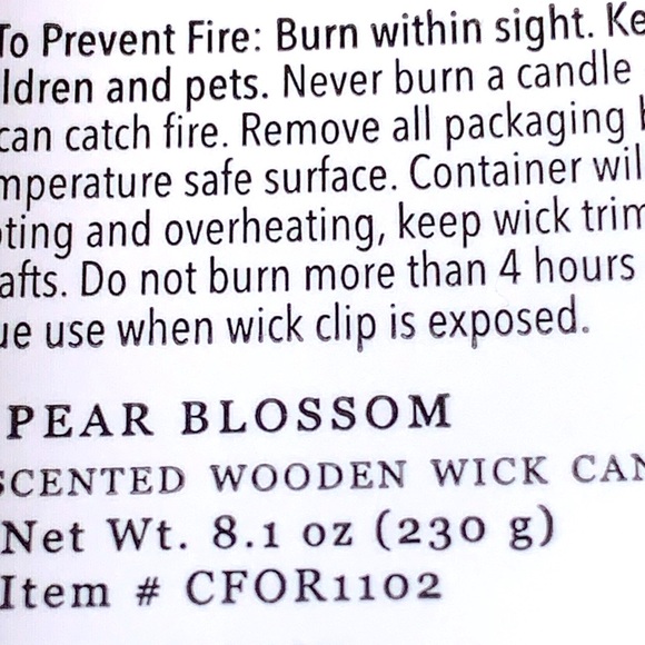 DW HOME CANDLE PEAR BLOSSOM WOOD WICK 8.1 oz NEW CHARMING FARM - Picture 6 of 6